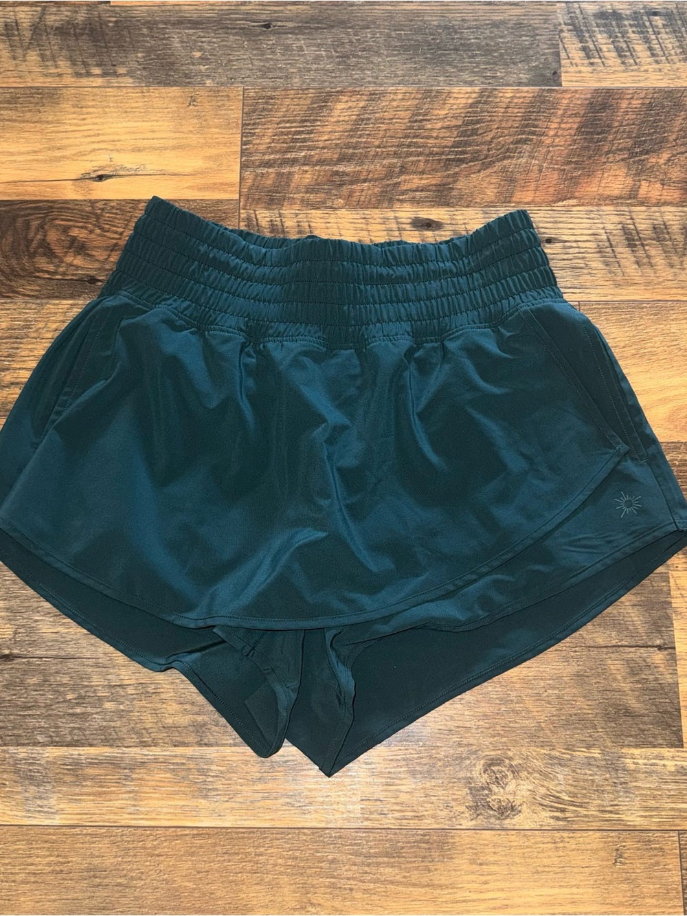 Offline by aerie Women's Dark Teal Athletic Shorts with Built-In Liner
